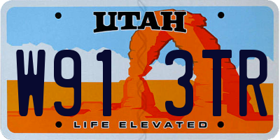 UT license plate W913TR