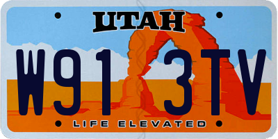 UT license plate W913TV