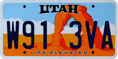 UT license plate W913VA
