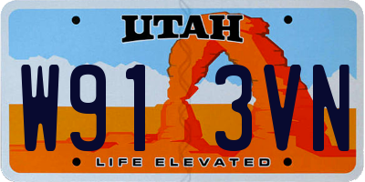 UT license plate W913VN