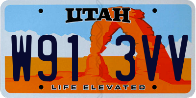 UT license plate W913VV