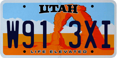 UT license plate W913XI
