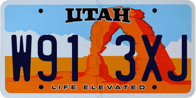 UT license plate W913XJ