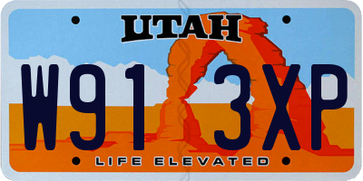 UT license plate W913XP