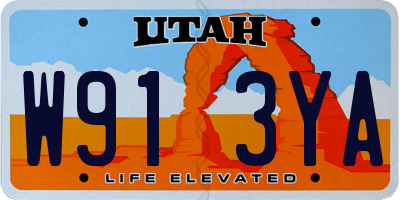 UT license plate W913YA