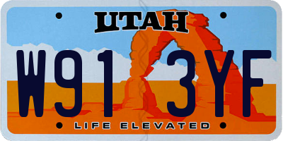 UT license plate W913YF