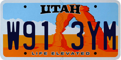 UT license plate W913YM