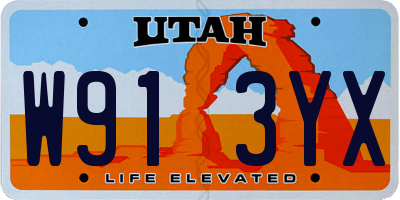 UT license plate W913YX