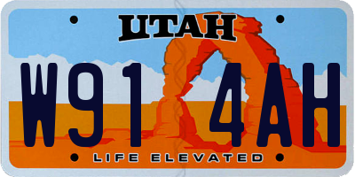 UT license plate W914AH
