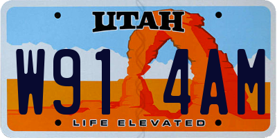 UT license plate W914AM