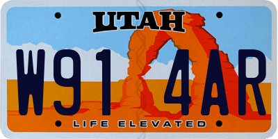 UT license plate W914AR