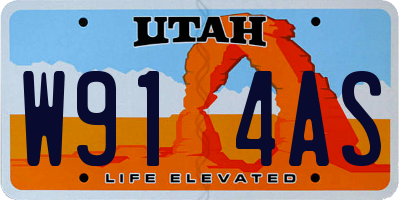 UT license plate W914AS