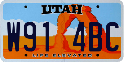 UT license plate W914BC