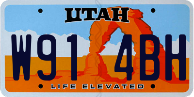 UT license plate W914BH