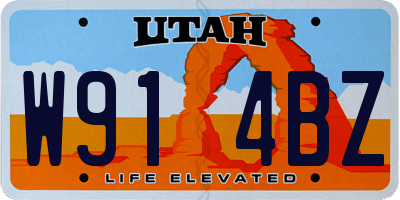 UT license plate W914BZ