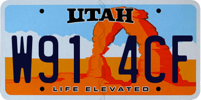 UT license plate W914CF