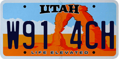 UT license plate W914CH