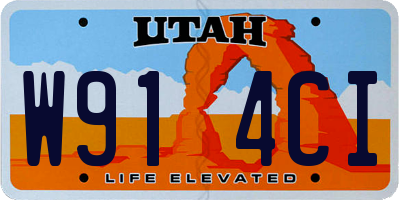 UT license plate W914CI