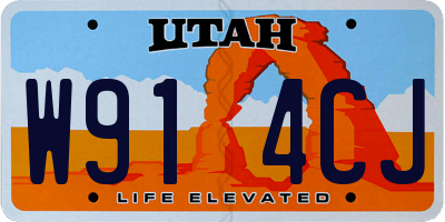 UT license plate W914CJ