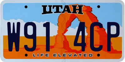 UT license plate W914CP