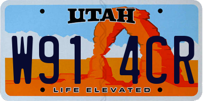 UT license plate W914CR