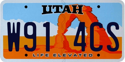 UT license plate W914CS