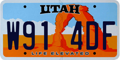 UT license plate W914DF