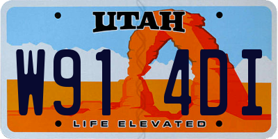 UT license plate W914DI