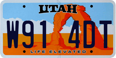 UT license plate W914DT
