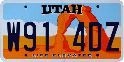 UT license plate W914DZ