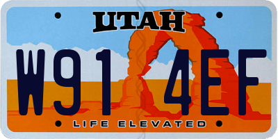 UT license plate W914EF