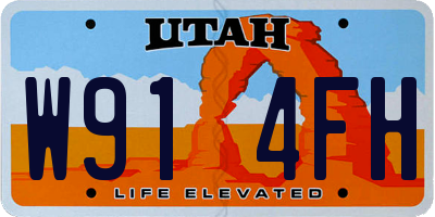 UT license plate W914FH