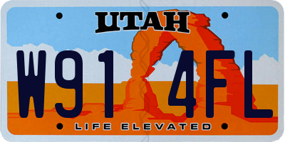 UT license plate W914FL