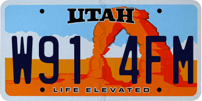 UT license plate W914FM
