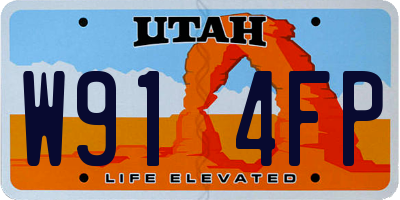 UT license plate W914FP