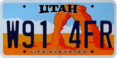 UT license plate W914FR