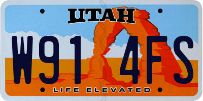 UT license plate W914FS