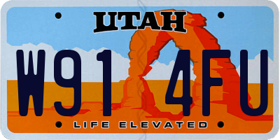 UT license plate W914FU