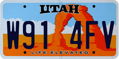 UT license plate W914FV