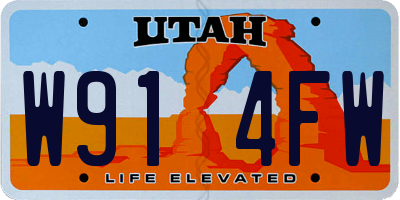 UT license plate W914FW