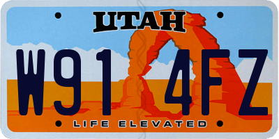 UT license plate W914FZ