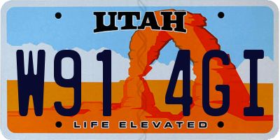 UT license plate W914GI