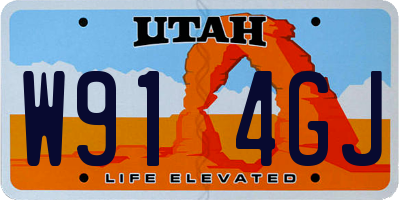 UT license plate W914GJ