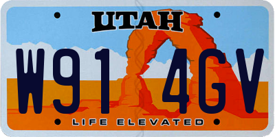 UT license plate W914GV