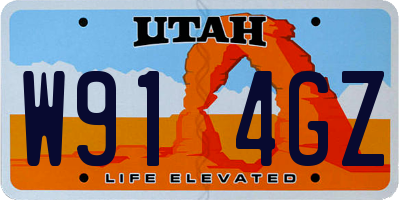 UT license plate W914GZ