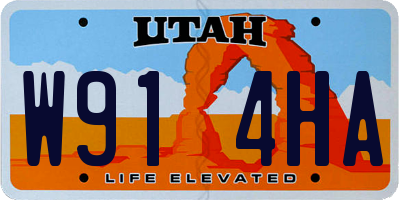 UT license plate W914HA