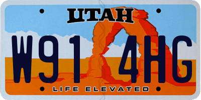 UT license plate W914HG