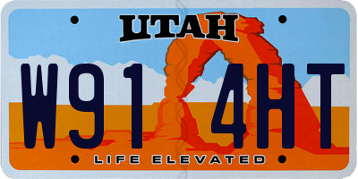 UT license plate W914HT