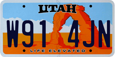 UT license plate W914JN