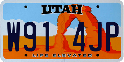UT license plate W914JP